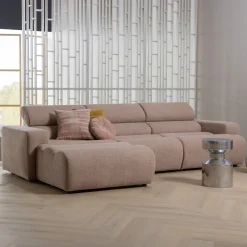 Loungebank Novi Geweven melange stof, kleur Taupe