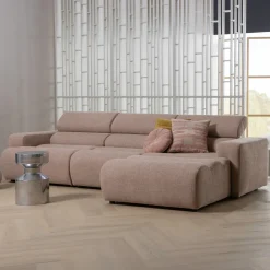 Loungebank Novi Geweven melange stof, kleur Taupe