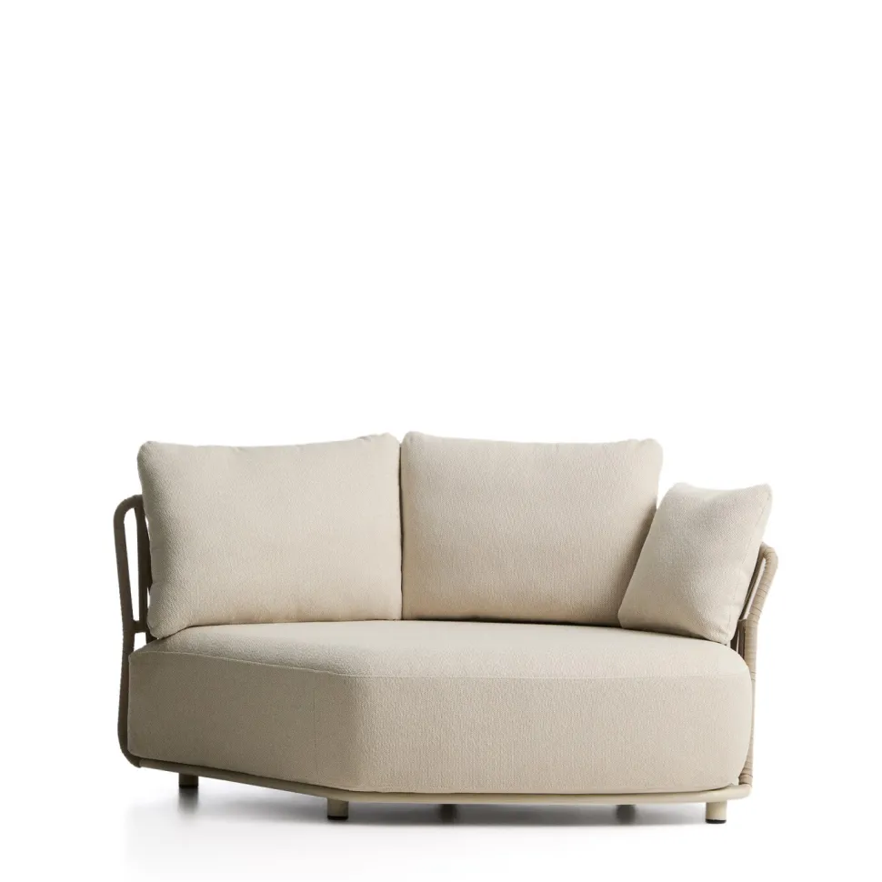 Loungebank Osani Ronde module, kleur Ecru/Taupe