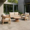 Loungeset Bilbao Teakhout, Met bank, 2 stoelen en tafeltje