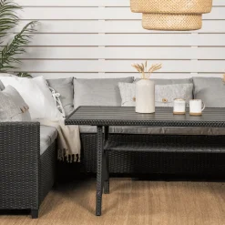 Loungeset Charnell kleur Grijs/Zwart