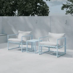 Loungeset Kandie Met 2 stoelen en tafel, kleur Lichtblauw