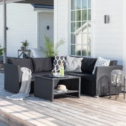 Loungeset Melandie Met hoekbank en tafel