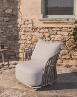 Loungestoel Osani kleur Beige/Taupe