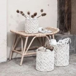 Mand Boho Macramé, Set van 3 stuks