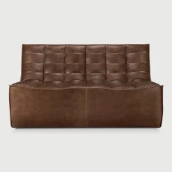 Modulaire Bank N701 2-zits, Leder, kleur Chestnut