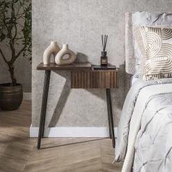 Nachtkastje Alania Met 1 lade en legplank, Acaciahout