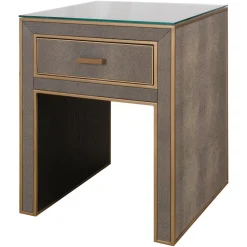 Nachtkastje Bloomville Lederlook, Met 1 lade