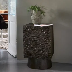 Nachtkastje Crumble Mangohout, Met 3 lades