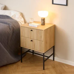 Nachtkastje Davon Eikenlook, Met 2 laden