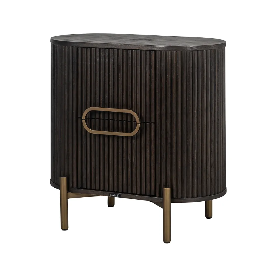 Nachtkastje Luxor Eiken, 60 x 39cm, kleur zwart / goud