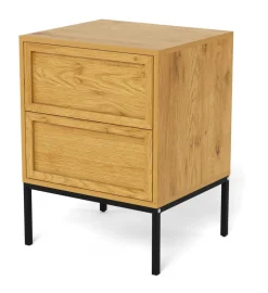 Nachtkastje Nakea Eikenlook, Met 2 laden