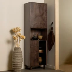 Opbergkast Draw Mangohout, 200 x 60cm, kleur Walnoot