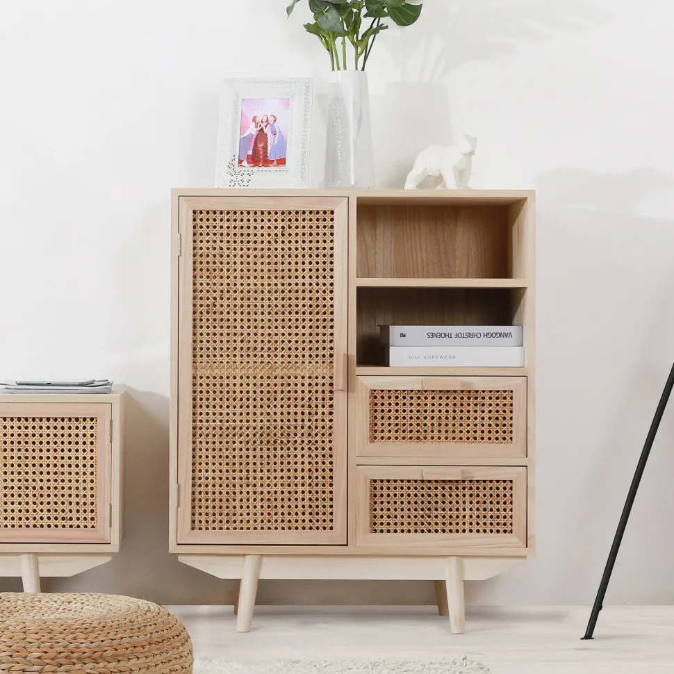 Opbergkast Hanny 85 x 70cm rotan / webbing