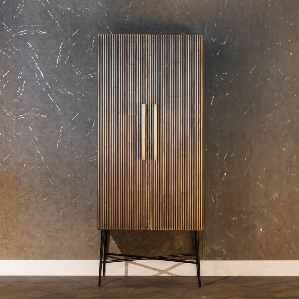 Opbergkast Ironville 75 x 182cm, kleur Goud