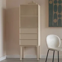 Opbergkast June Eikenhout en metaal, Met 1 deur en 3 laden