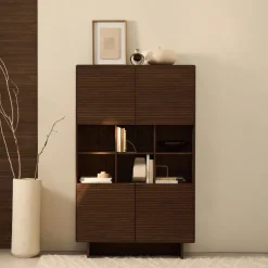 Opbergkast Norlen Walnootfineer, 163 x 100cm