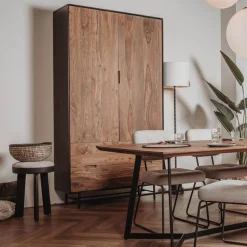 Opbergkast Taviano Sheesham- en mangohout, 220 x 120cm