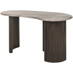 Organisch Bureau Rashford Marmer en hout, 150cm