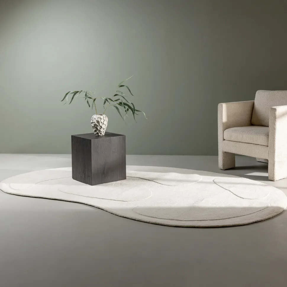 Organisch Vloerkleed Selicia Wol, 175 x 290cm, kleur Off White
