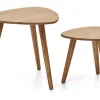 Organische Bijzettafel Duvani Acaciahout, Set van 2 stuks