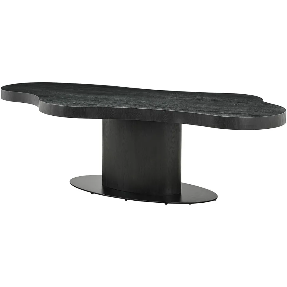 Organische Eettafel Bogor Eiken, kleur Dark Coffee