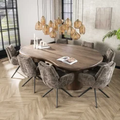 Organische Eettafel Cortina Acaciahout, 244 x 165cm