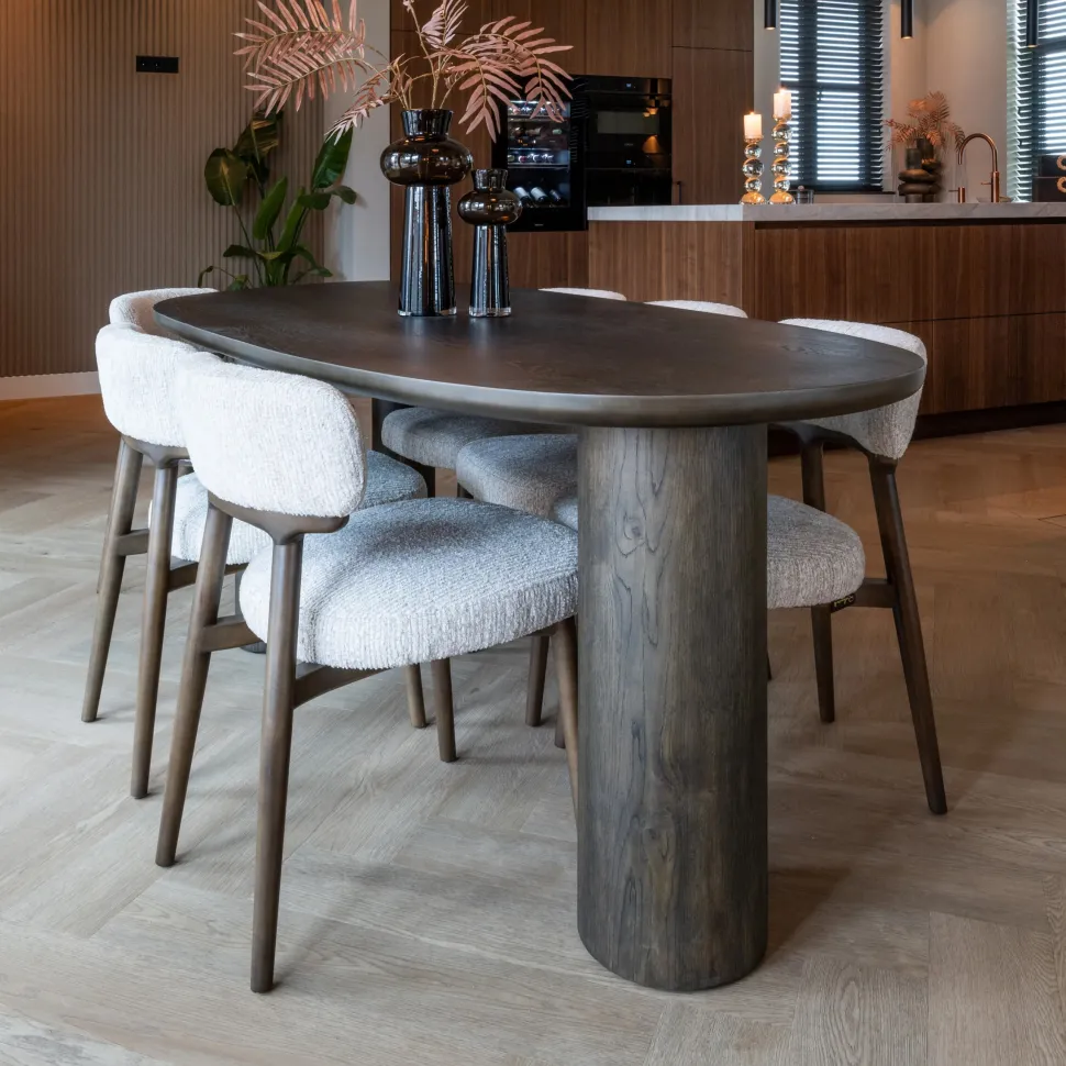 Organische Eettafel Ellington Hout, 230 x 100cm