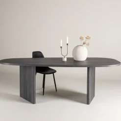Organische Eettafel Jenea Zwart MDF, 220 x 100cm