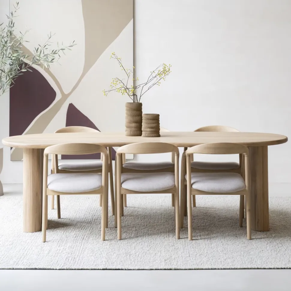 Organische Eettafel Josh Eiken, kleur Naturel