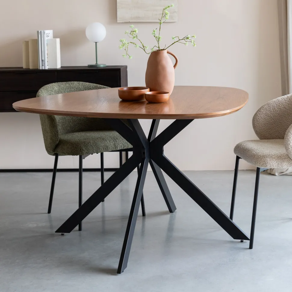 Organische Eettafel Lissete MDF, 110 x 110cm