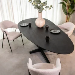 Organische Eettafel Rosie Zwart Mangohout