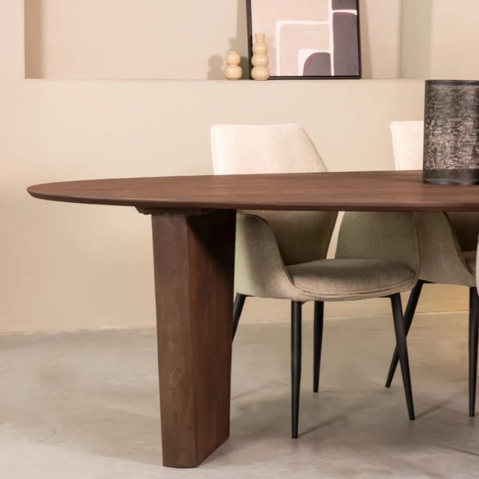 Organische Eettafel Wow Mangohout, kleur Espresso