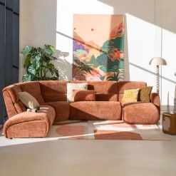 Organische Hoekbank Ceylon Lounge Rechts, kleur Rood