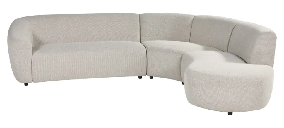 Organische Hoekbank Florence Bouclé, kleur Naturel