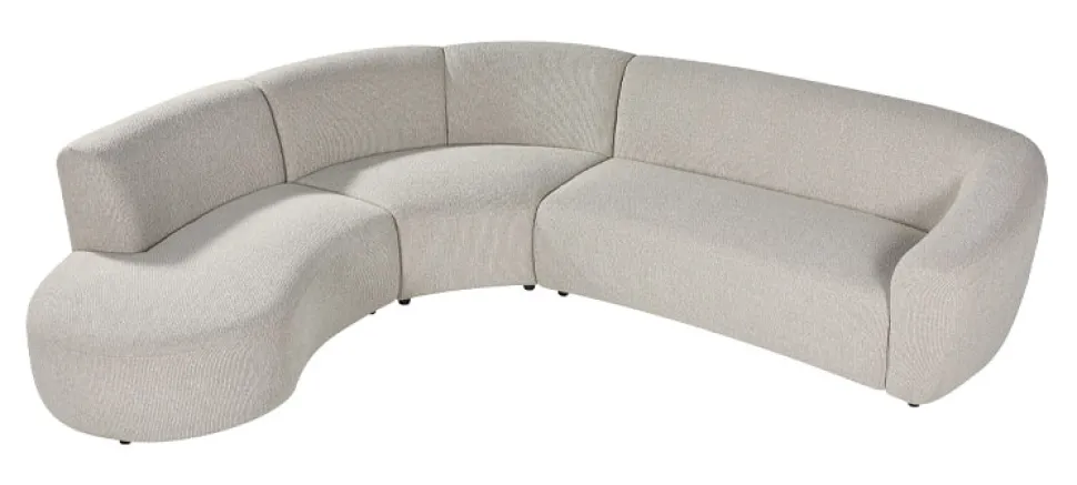 Organische Hoekbank Florence Bouclé, kleur Naturel