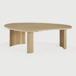 Organische Salontafel Boomerang Hout, 126 x 74cm