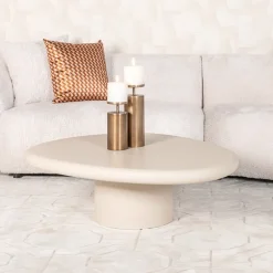 Organische Salontafel Clayton 107 x 89cm, kleur Beige