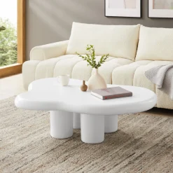 Organische Salontafel Coleen 123 x 89cm, kleur wit