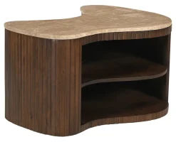 Organische Salontafel Hau Mangohout, 60 x 40cm, kleur Bruin