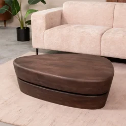 Organische Salontafel Javi Espresso Mangohout, 110 x 80cm