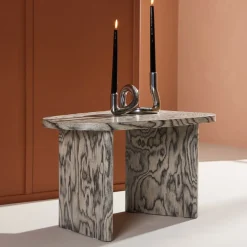 Organische Salontafel Jenea MDF, 70 x 45cm, kleur Grijs