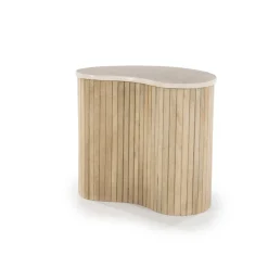 Organische Salontafel Kira Mangohout en marmer (per stuk)