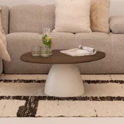 Organische Salontafel Madin Mangohout, 86cm