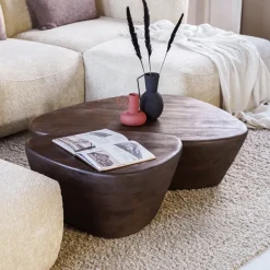 Organische Salontafel Mila Mangohout, kleur Bruin (per stuk)