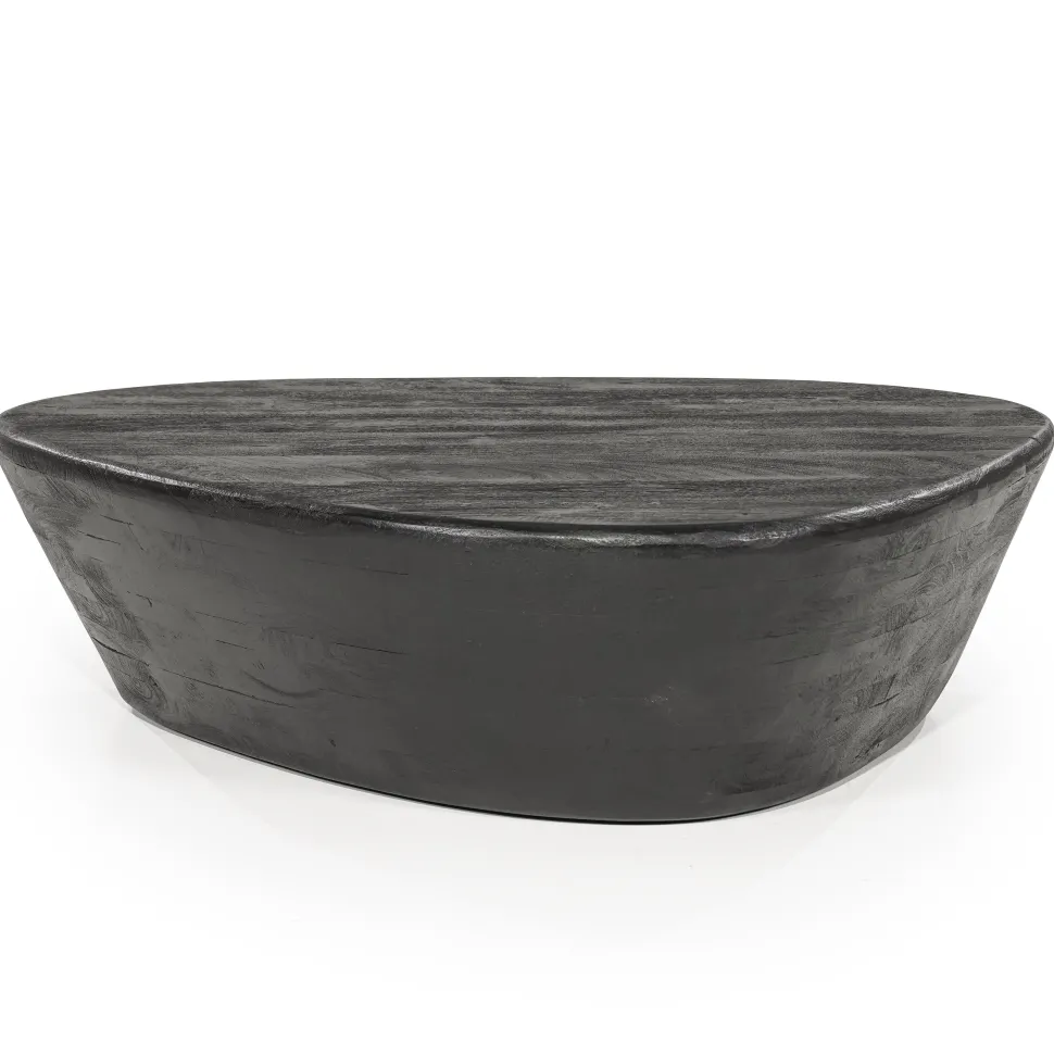 Organische Salontafel Mila Mangohout, kleur Zwart