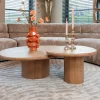 Organische Salontafel Oakley Eikenhout, Set van 2 stuks