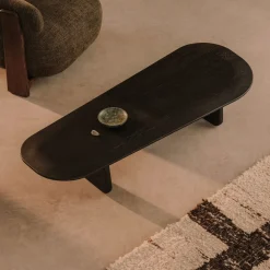 Organische Salontafel Pirita Eikenhout, 146 x 64cm