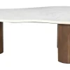 Organische Salontafel Shaneen Marmer en mangohout, 135 x 80cm