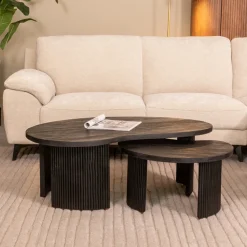 Organische Salontafel Timon Mangohout, Set van 2 stuks